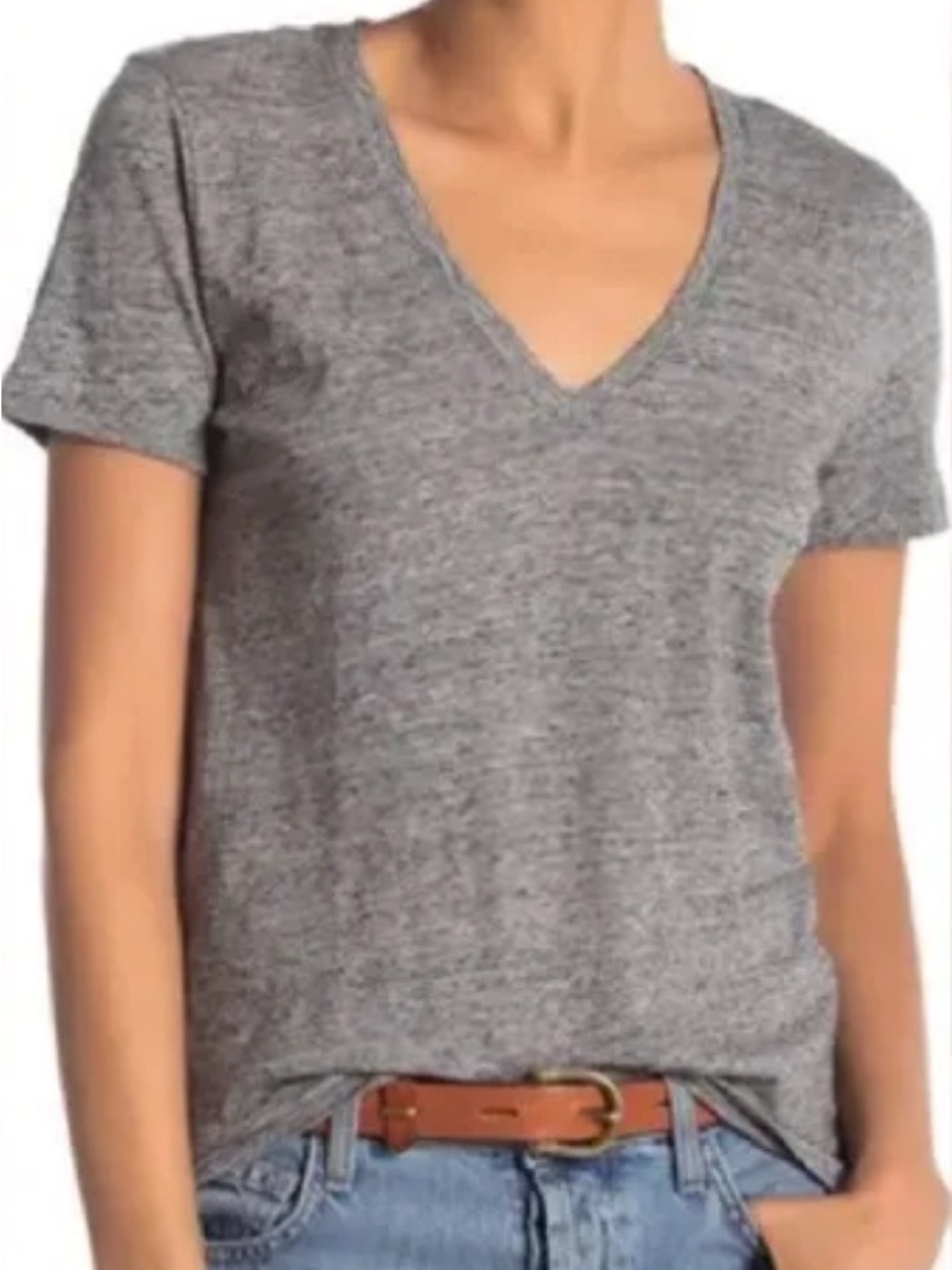 Classic Gray V-Neck Women's Tee